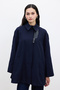 Trench Coat with Cape Detail, Dark Blue - 6