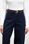 Gabardine Baggy Pants Navy Blue - 3