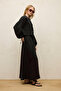 Linen Bluz with Lace Detail Black - 2