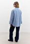 WIDE CUFF STRIPED SHIRT BLUE - 6