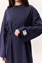 Oversize Long Casual Dress Navy Blue - 4