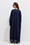 Brode Embroidered Dress Navy Blue - 6