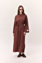 Balon Sleeves Long Comfortable Dress Tree Bark - 3