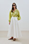 Lime shirt with thin linen collar