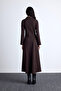 Premium knitted collar dress brown - 6