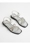 Mi̇a026-1552 Women's Silver Stone Evening Dress Casual-Wedding-Entertainment-Holiday Sandals - 8