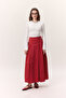 Ruched Gabardine Skirt Red - 5