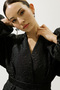 Jacquard Organza Kimono Black - 6