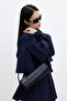 Leather Cylinder Shoulder Bag Black - 2