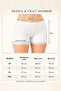 Women's 3-Pack Lace Trim Long Ribbed Boxer Shorts - Cotton Stretch Rib Underwear Set (Black, Grey, White) 2XL - 6