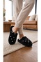 Women's Black Pauntiye Rabbit Fur Indoor House Slippers 3 cm Byndatom01 - 4