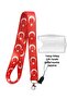 Turkish Flag Wide Card Strap Name Badge Neck Strap Lanyard Phone Strap Horizontal Vertical Card Protector