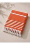 Azur Knitted Woven Cotton Peshtemal Beach Towel Orange 100X75Cm - 4