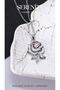Steel Necklace with Pink Stone Rose Figure - 3