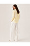 Women's Pastel Yellow Textured Fabric Lightly Transparent Comfortable Cut Shirt Long Sleeve, Casual & Stylish - 4