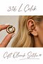 Gold Color Chunky Model Steel Earcuff Earrings - Sold in Pairs