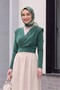 Padded Double-Breasted Model Sandy Blouse -Emerald