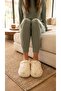 Women's Beige Pauntiye Rabbit Fur Indoor House Slippers 3 cm Byndatom01 - 4
