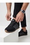 Men's Black Casual Comfortable Soft Sole Lightweight Stretchy Walking Sneakers Lace-Up Athletic Shoes - 3