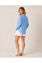 Women's Baby Blue Textured Fabric with Buttons on the Front, Slightly Transparent -Stylish- - 5