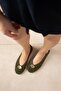 Elara women's genuine leather round toe gold accessory everyday ballet flats - 4