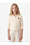 Long Sleeve Teddy Bear Embroidered Shirt Collar Knit Sweater - 2