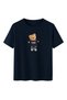 Unisex Oversize T-Shirt with Bear Figure - Street Style 100% Cotton Lover's Matching T-Shirt - 2