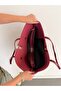 Women's Burgundy Large Size Faux Leather Shoulder Bag Tote Shopper Bag – Daily Use - 7