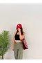 Women's Burgundy Large Size Faux Leather Shoulder Bag Tote Shopper Bag – Daily Use - 5