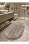 Bathroom Carpet Non-Slip Base Washable Plush Carpet Jute Edge Plush Carpet Oval