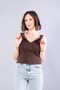 10836 sleeveless o-neck blouse with zipper accessory - 2