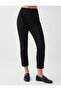 Black High Waist Zipper Pants with Detailed Cuffs - 4
