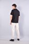 V7180 modal polo collar buttoned self-striped t-shirt - 6