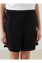 Xside Black Elastic Waist Women Shorts - 3