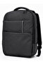 Laptop Backpack 15.6 Inch Double Compartment (Laptop and Notebook) Waterproof Recyclex Fabric Black with Luggage Strap