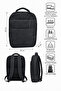 Laptop Backpack 15.6 Inch Double Compartment (Laptop and Notebook) Waterproof Recyclex Fabric Black with Luggage Strap - 3