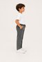 Boy's Gray Jogger Pants, Linen Look, Elastic Waist with Laces, Comfortable Fit with Pockets - 3