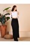 Women's Black Ribbed Medium Thick Knitted Slim Fit Double Slit Long Casual Pencil Skirt - 5