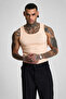 Premium Ribbed Slim Fit Cream Stretchy Men's Sports Tank Top
