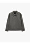 Long Sleeve Pocketed Shirt Collar Zipper Jacket - 6
