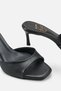 Gamze Black Skin Casual Short Heeled Slippers A025-K1453 - 8