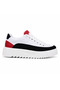 Ba0801 White Red Men's Shoes - High-Sole Parachute Fabric Skin Detailed Comfortable Sports Shoes - 3