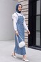 Ice Blue Denim Salopet - Neck Button and Double Pocket - 3