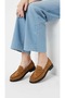 Olveni̇a Tan Suede Women's Daily Comfortable Loafer Shoes - Non-Slip Sole Gathered Penny Moccasin - 4