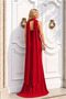 Women's glitter fabric asymmetric neck strap evening dress - 3