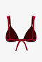 Burgundy Evelyn Triangle Glitter Bikini Top - 5