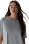 Gray Crew Neck Oversized Modal T-Shirt - 4