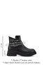 Women's Black Zippered Thick Heeled Boots - 2