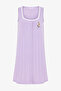 Lila Blossom Openwork Patterned Lace Nightgown - 6
