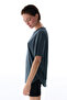 Gray Crew Neck Oversized Modal T-Shirt - 2